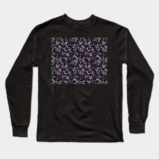 Tropical Flower Pattern Long Sleeve T-Shirt